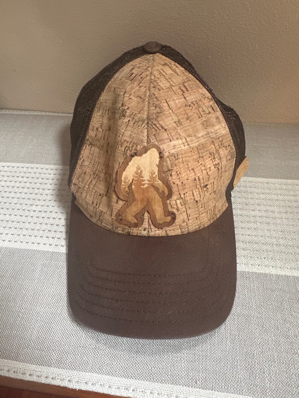 RUSTEK Bigfoot Brown Treeline Cork Trucker Hat PNW Sasquatch
